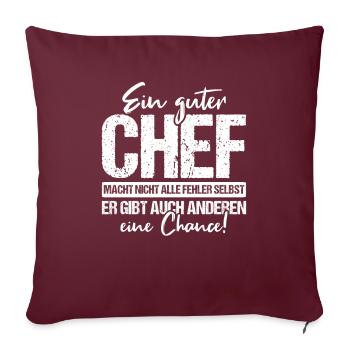 Chef Geschenk Spruch - Sofakissenbezug 45 x 45 cm - Burgunderrot - Vorne