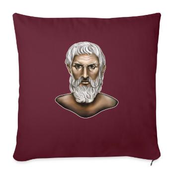 Epicure Philosophie grecque - Housse de coussin décorative 45 x 45 cm - bordeaux - Devant
