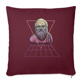 Socrate Philosophe Cadeau d’étudiant - Housse de coussin décorative 45 x 45 cm - bordeaux - Devant