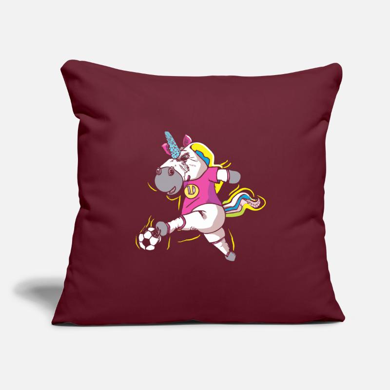 Fußball Einhorn Comic Style Sofakissenbezug 45 x 45 cm