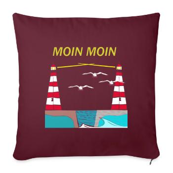 Nordsee Moin Leuchtturm - Sofakissenbezug 45 x 45 cm - Burgunderrot - Vorne