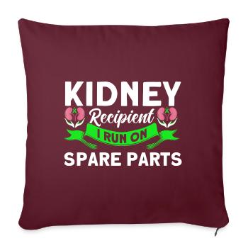 Donneur d’organes Transplantations d’organes Receveurs d’organes - Housse de coussin décorative 45 x 45 cm - bordeaux - Devant