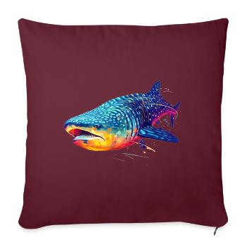Requin-baleine - Housse de coussin décorative 45 x 45 cm - bordeaux - Devant