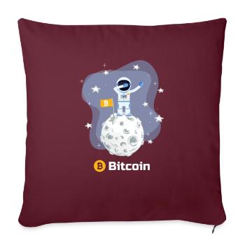 lustiger crypto Bitcoin moon Astronaut Dabbing - Sofakissenbezug 45 x 45 cm - Burgunderrot - Vorne