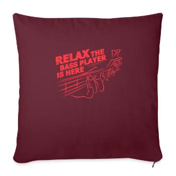 Bassiste - Housse de coussin décorative 45 x 45 cm - bordeaux - Devant
