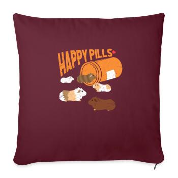 Pilules de cochon d'Inde cadeau cochon d'Inde - Housse de coussin décorative 45 x 45 cm - bordeaux - Devant