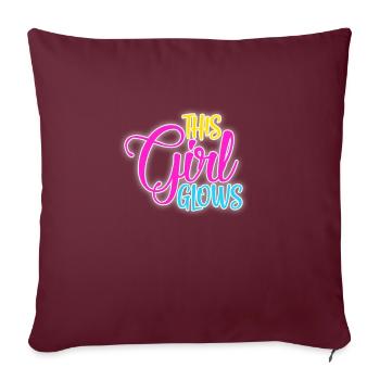 Glow Leuchten Girl Mädchen Party Neon Geschenk - Sofakissenbezug 45 x 45 cm - Burgunderrot - Vorne
