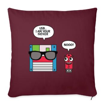USB Disk I am Your Father T-Shirt, Geek - Sofakissenbezug 45 x 45 cm - Burgunderrot - Vorne