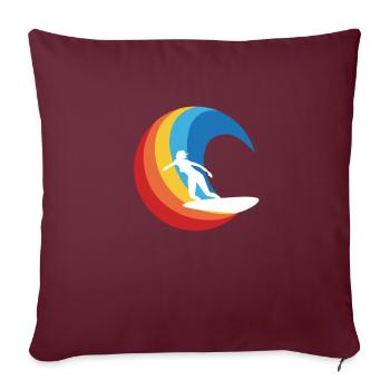 Surfergirl Surfen Surfbrett Wellenreiten Geschenk - Sofakissenbezug 45 x 45 cm - Burgunderrot - Vorne