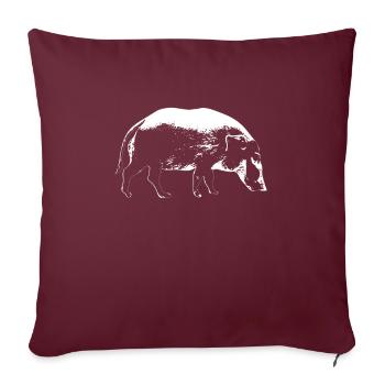 Sanglier Sanglier - Housse de coussin décorative 45 x 45 cm - bordeaux - Devant