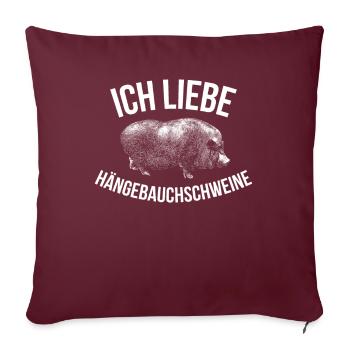 Porc-cochon -porc cochon à ventre suspendu - Housse de coussin décorative 45 x 45 cm - bordeaux - Devant