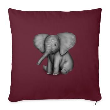 Baby Elefant Bild Elefanten - Sofakissenbezug 45 x 45 cm - Burgunderrot - Vorne