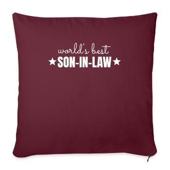 Gendre famille belle rengaine cadeau - Housse de coussin décorative 45 x 45 cm - bordeaux - Devant