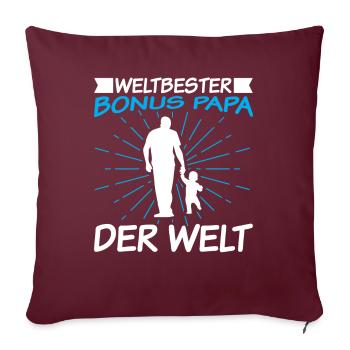 Weltbester Bonus Papa der Welt - Sofakissenbezug 45 x 45 cm - Burgunderrot - Vorne