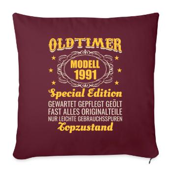 30 anniversaire de modèle de voitures anciennes 1991 drôle - Housse de coussin décorative 45 x 45 cm - bordeaux - Devant