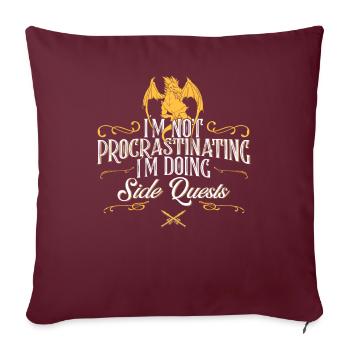RPG Gamer Side Quest Drache Schwert Roleplay - Sofakissenbezug 45 x 45 cm - Burgunderrot - Vorne