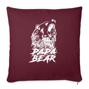 Vatertag Papabear Papa Retro Vintage - Sofakissenbezug 45 x 45 cm - Burgunderrot - Vorne