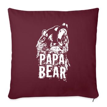 Vatertag Papabear Papa Retro Vintage - Sofakissenbezug 45 x 45 cm - Burgunderrot - Vorne