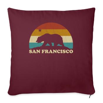 San Francisco California vintage retro - Sofakissenbezug 45 x 45 cm - Burgunderrot - Vorne