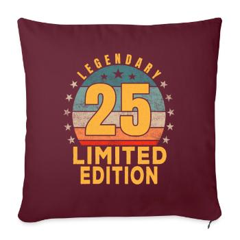 Anniversaire Légendaire 25 Ans Édition Limitée - Housse de coussin décorative 45 x 45 cm - bordeaux - Devant