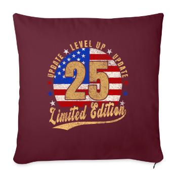 Mise à jour Level Up 25 Years Limited Edition USA - Housse de coussin décorative 45 x 45 cm - bordeaux - Devant