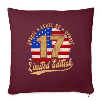 Update Level Up 17 Jahre Limited Edition USA - Sofakissenbezug 45 x 45 cm - Burgunderrot - Vorne