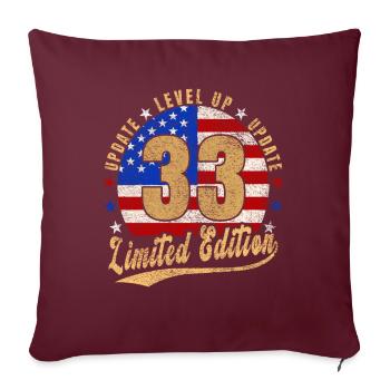 Update Level Up 33 Jahre Limited Edition USA - Sofakissenbezug 45 x 45 cm - Burgunderrot - Vorne