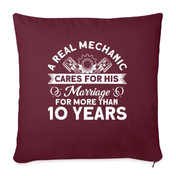 Rose Mariage 10 ans Cadeau de mariage - Housse de coussin décorative 45 x 45 cm - bordeaux - Devant