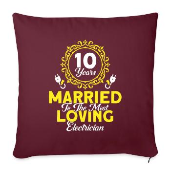 Rose Wedding Cadeau d’électricien le plus aimant - Housse de coussin décorative 45 x 45 cm - bordeaux - Devant