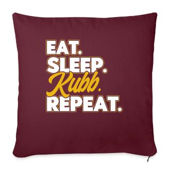 Kubb Eat Sleep Kubb Repeat Geschenk - Sofakissenbezug 45 x 45 cm - Burgunderrot - Vorne