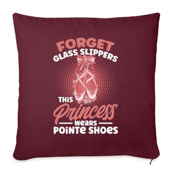 Ballerine Ballet Fille Ballet Danseuse - Housse de coussin décorative 45 x 45 cm - bordeaux - Devant