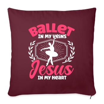Ballet Danse Ballet Danse Ballerine Cadeau - Housse de coussin décorative 45 x 45 cm - bordeaux - Devant
