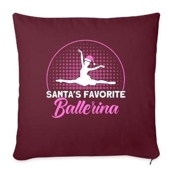 Ballet Danse Ballet Danse Ballerine Cadeau - Housse de coussin décorative 45 x 45 cm - bordeaux - Devant