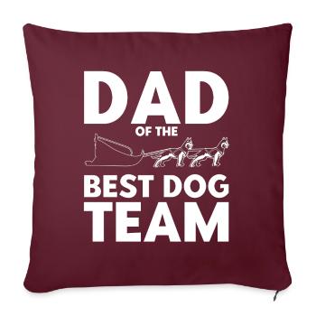 Traîneau de course de chiens Husky Propriétaire Traîneau à chiens - Housse de coussin décorative 45 x 45 cm - bordeaux - Devant