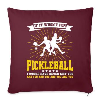 Pickleball jouer Pickleball joueurs Pickleball-L - Housse de coussin décorative 45 x 45 cm - bordeaux - Devant