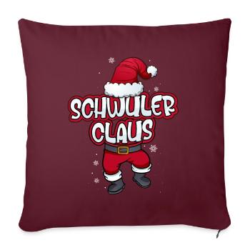 Schwuler Weihnachtsmann Kostüm Familien - Sofakissenbezug 45 x 45 cm - Burgunderrot - Vorne