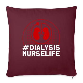 Traitement de dialyse Infirmière en dialyse Infirmière - Housse de coussin décorative 45 x 45 cm - bordeaux - Devant