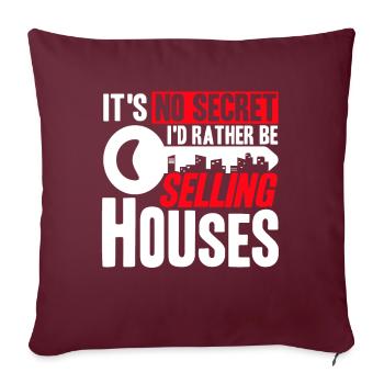 Agent immobilier Maison Vendre Vente Immobilière - Housse de coussin décorative 45 x 45 cm - bordeaux - Devant