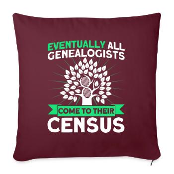 Généalogie Généalogie généalogique Gesche - Housse de coussin décorative 45 x 45 cm - bordeaux - Devant