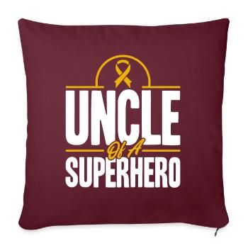 Survivant du ruban jaune d’un cancer infantile - Housse de coussin décorative 45 x 45 cm - bordeaux - Devant