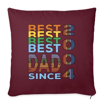 Bester Papa der Welt seit 2004 Vatertag Geburtstag - Sofakissenbezug 45 x 45 cm - Burgunderrot - Vorne