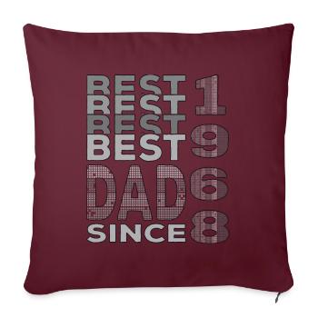 Meilleur papa du monde depuis 1968 Fête des pères Anniversaire - Housse de coussin décorative 45 x 45 cm - bordeaux - Devant