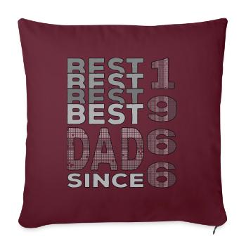 Meilleur papa du monde depuis 1966 Fête des pères - Housse de coussin décorative 45 x 45 cm - bordeaux - Devant