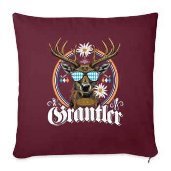 Grantler Bayern Grantln Tracht Bayern Grantln - Sofakissenbezug 45 x 45 cm - Burgunderrot - Vorne