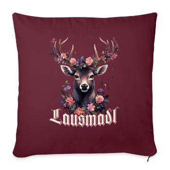 Lausmadl Mädchen Damen Trachtenshirt Kind Madl - Sofakissenbezug 45 x 45 cm - Burgunderrot - Vorne