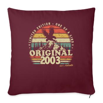 2003 Anniversaire Né En 2003 Rétro Millésime - Housse de coussin décorative 45 x 45 cm - bordeaux - Devant