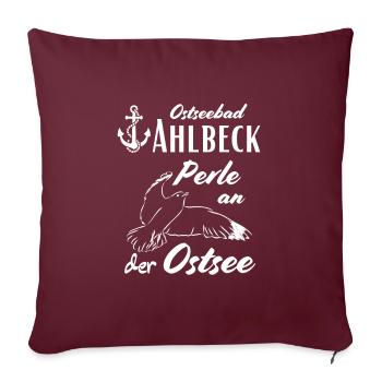 Ahlbeck Station balnéaire de la mer Baltique et perle sur la mer Baltique - Housse de coussin décorative 45 x 45 cm - bordeaux - Devant