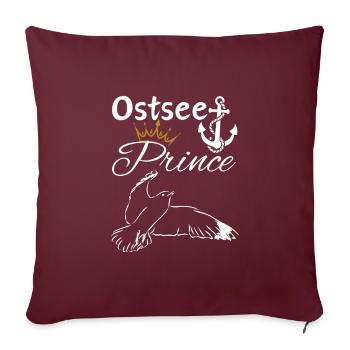 Prince de la mer Baltique-Ancre Prince de la mer Baltique et mouette - Housse de coussin décorative 45 x 45 cm - bordeaux - Devant
