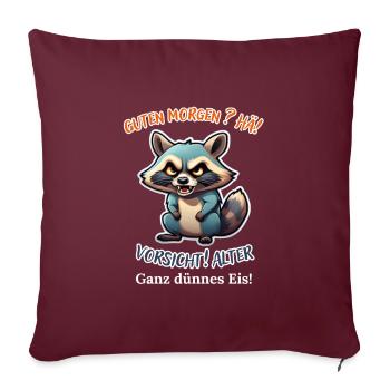 Bonjour? Hein! Méfiez-vous de la vieille glace très fine - Housse de coussin décorative 45 x 45 cm - bordeaux - Devant