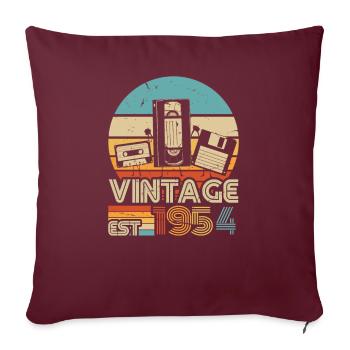 1954 Anniversaire Né En 1954 Rétro Vintage - Housse de coussin décorative 45 x 45 cm - bordeaux - Devant